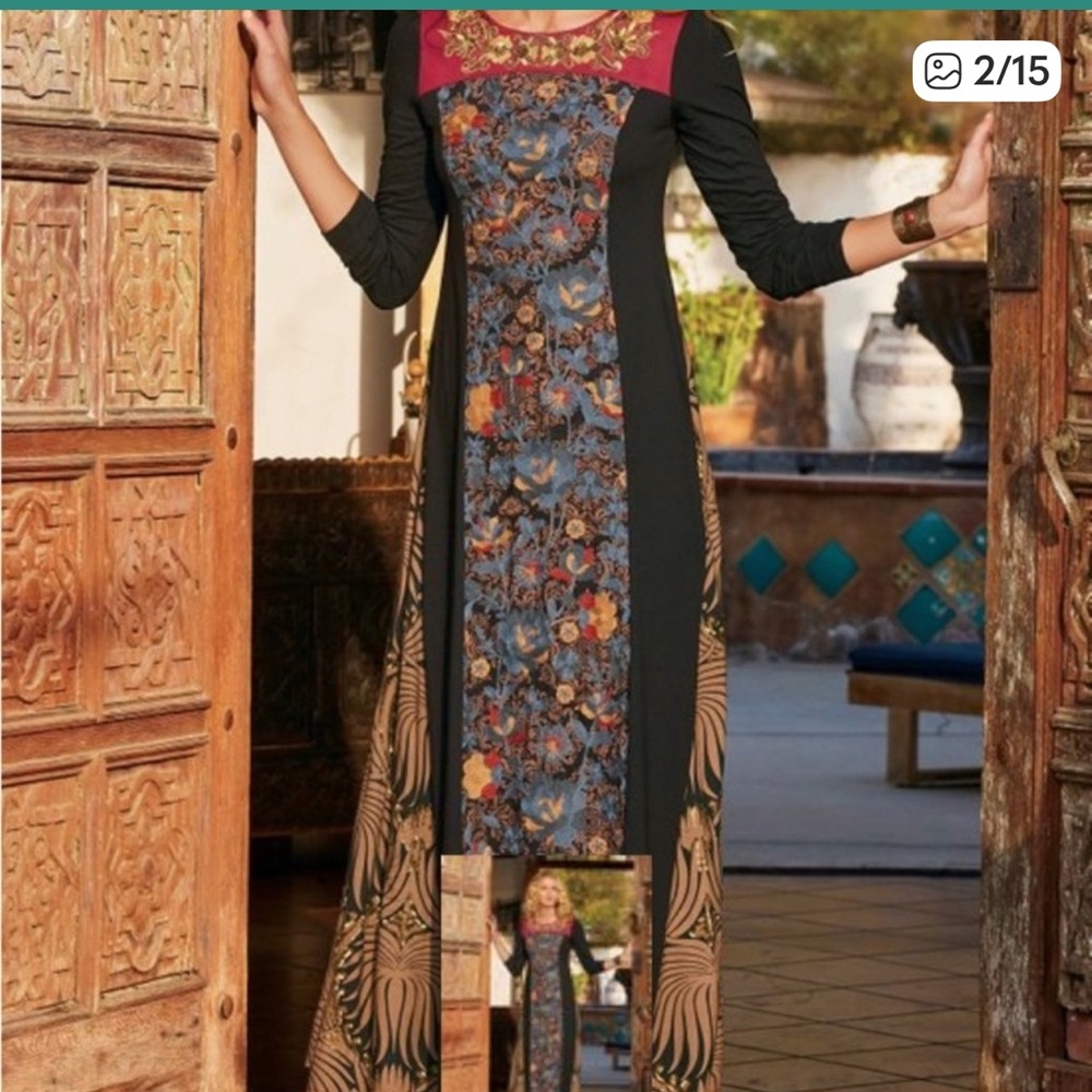 Soft Surroundings Icon Sultana Sequin Embellished Maxi Dress Size Large - Picture 12 of 12